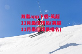 双赢app下载-英超11月最佳球员(英超11月最佳球员排名)